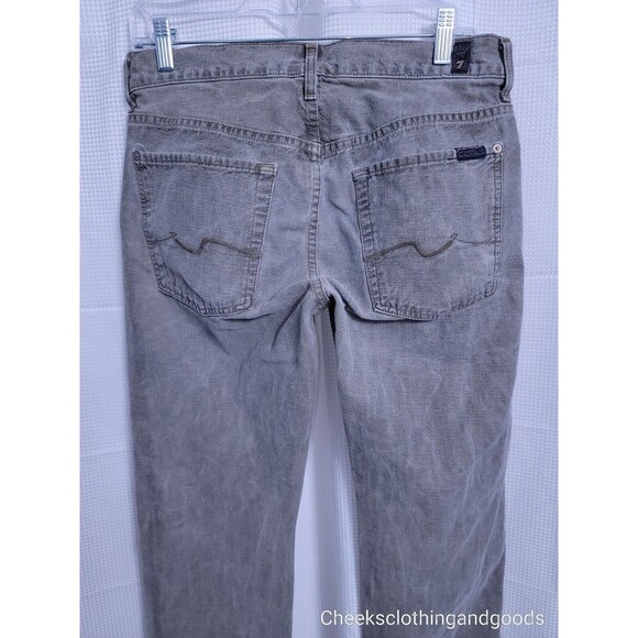 7FAM Standard Fit Button Fly Greyish Brown Jeans Men's 31x34  7 For All Mankind - Picture 6 of 8